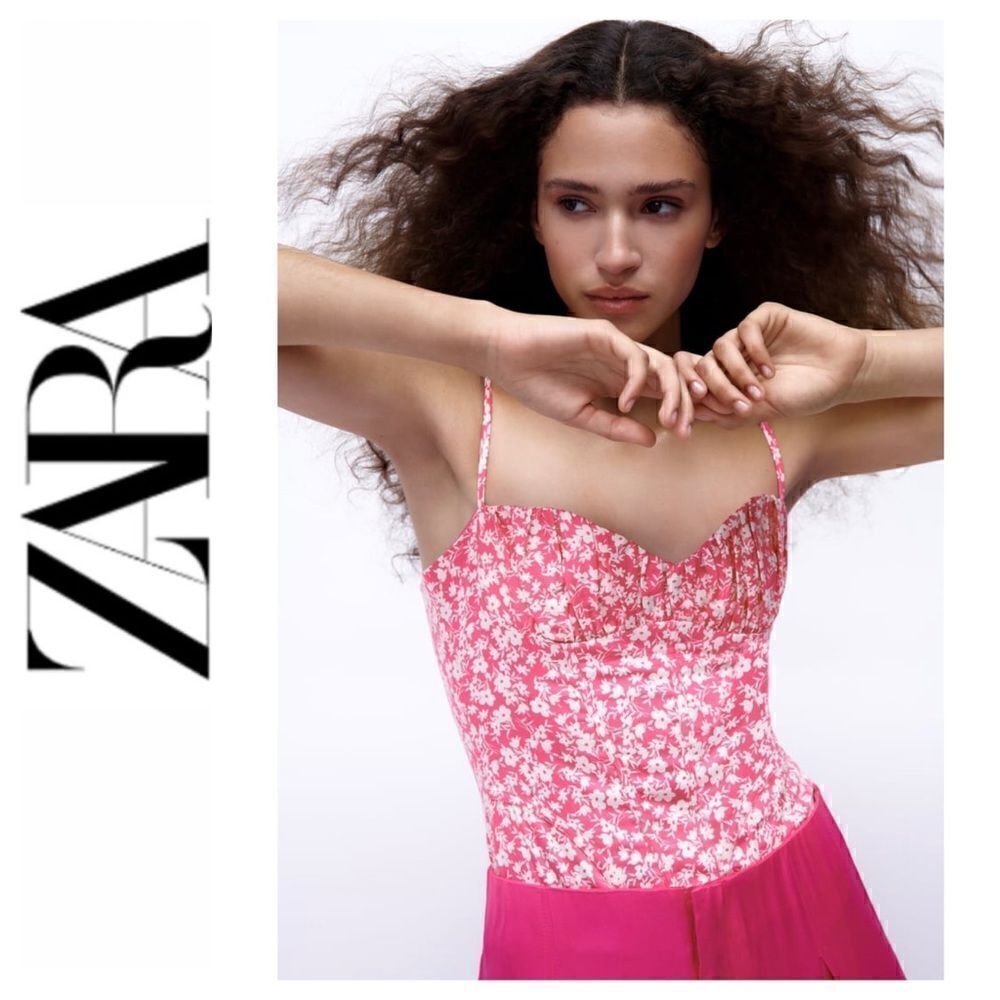 NWT Zara Floral Printed Corset Bodysuit